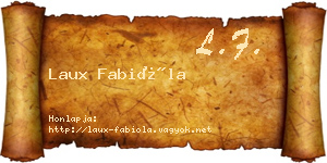 Laux Fabióla névjegykártya